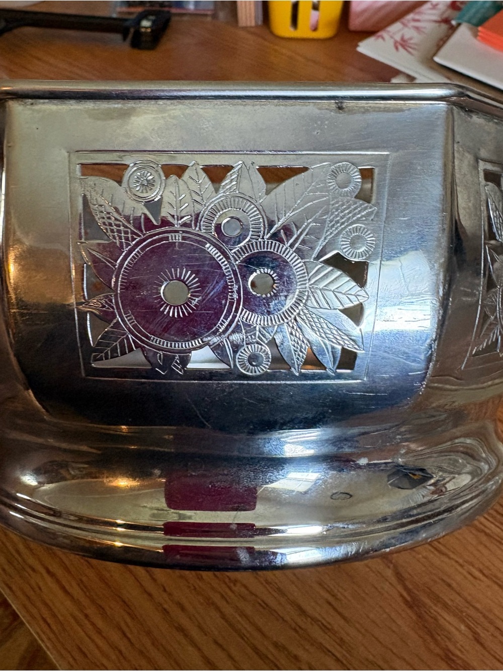 Vintage Glass Covered Dish with Silver Carrier - Picture 4 of 9